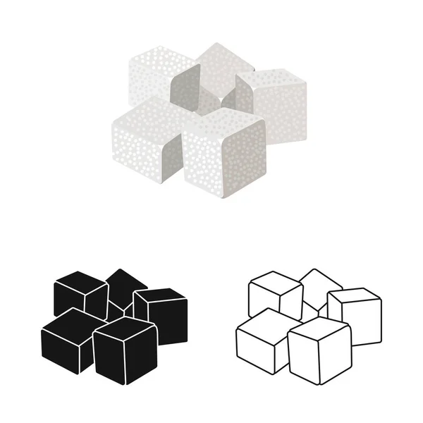 Ilustração vetorial do ícone do cubo e da cana. Elemento Web da ilustração do cubo e do vetor estoque de açúcar. —  Vetores de Stock