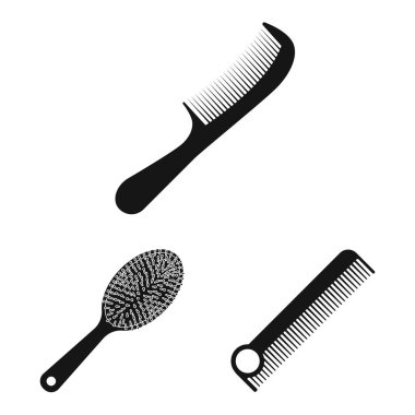 Fırça ve saç simge vektör Illustration. Fırça ve saç fırçası hisse senedi vektör çizim topluluğu.