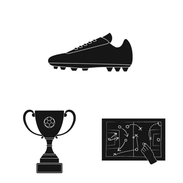 Futbol ve dişli logo vektör tasarımı. Hisse senedi için futbol ve turnuva vektör simge topluluğu. — Stok Vektör