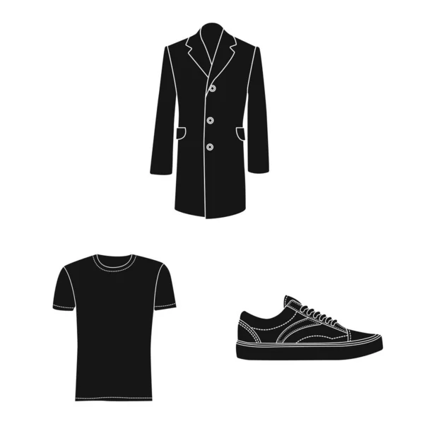 Oggetto isolato di uomo e icona di abbigliamento. Collezione di uomo e indossare icona vettoriale per magazzino . — Vettoriale Stock