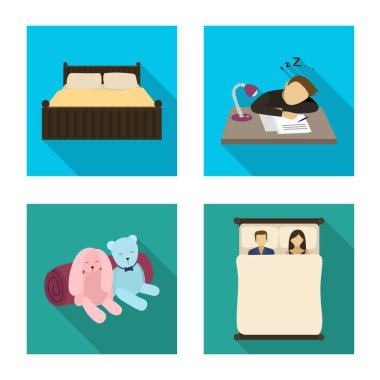 Rüyalar ve gece sembolü yalıtılmış nesne. Rüyalar ve web için yatak odası hisse senedi simgesi.