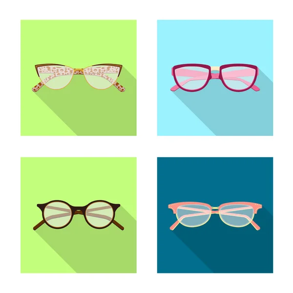 Objeto aislado de gafas y símbolo del marco. Conjunto de gafas y accesorio stock vector ilustración . — Vector de stock