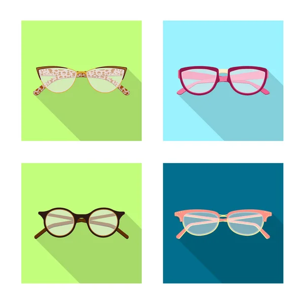 Objet isolé de lunettes et symbole de monture. Jeu de lunettes et accessoire illustration vectorielle de stock . — Image vectorielle