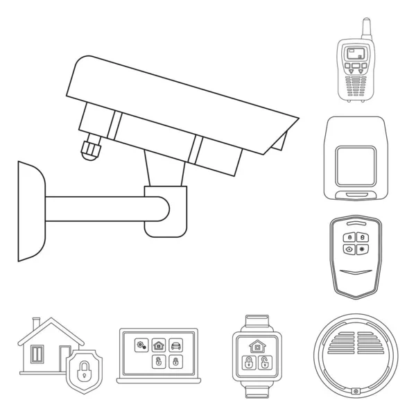 Objeto aislado de oficina y logotipo de la casa. Colección de oficina y sistema de símbolo de stock para la web . — Vector de stock