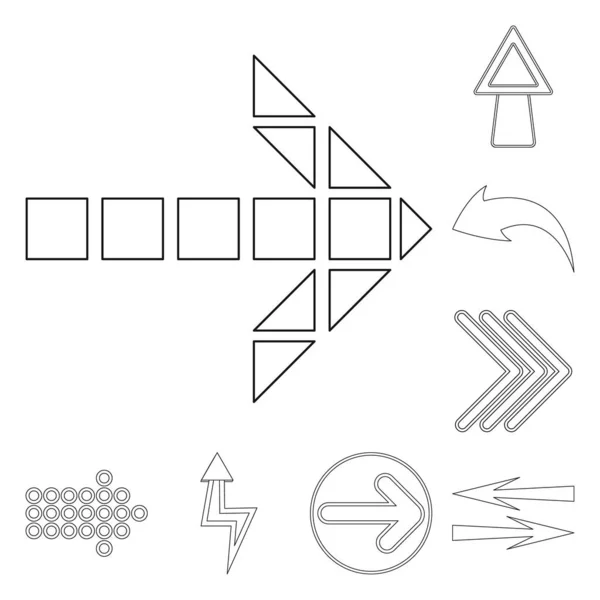 Isoliertes Element und Pfeilzeichen. Sammlung von Element- und Richtungsvektorsymbolen für Aktien. — Stockvektor