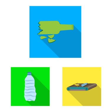 Çöp ve önemsiz sembolün izole nesnesi. Çöp ve atık stok vektör illüstrasyon seti.