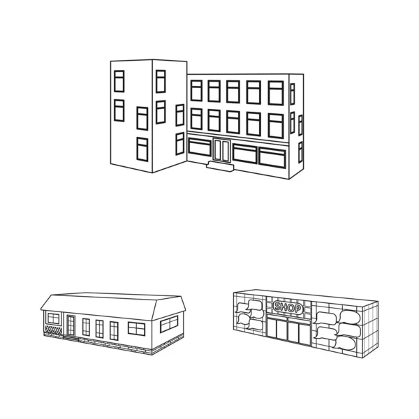 Wektor ilustracja miasta i znak budowlany. Kolekcja symbolu miasta i nieruchomości dla sieci web. — Wektor stockowy