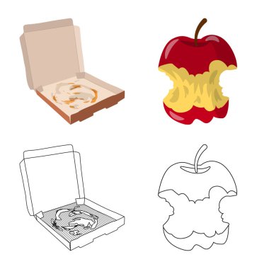 Çöp ve önemsiz simgesi yalıtılmış nesne. Çöp ve atık vektör simgesini hissenin koleksiyonu.