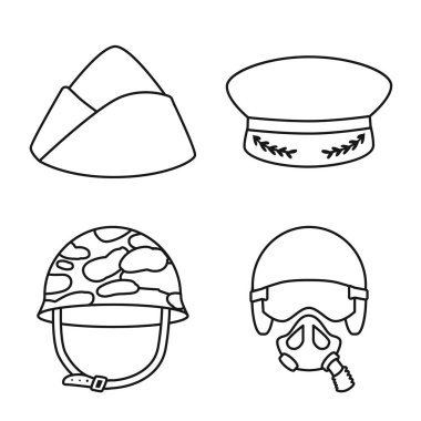 Üniforma ve asker sembolü vektör illüstrasyon. Tek tip ve modern stok vektör illüstrasyon koleksiyonu.