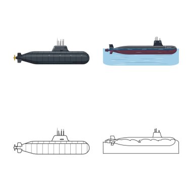 Savaş ve gemi işareti yalıtılmış nesne. Savaş ve filo hisse senedi vektör çizim koleksiyonu.