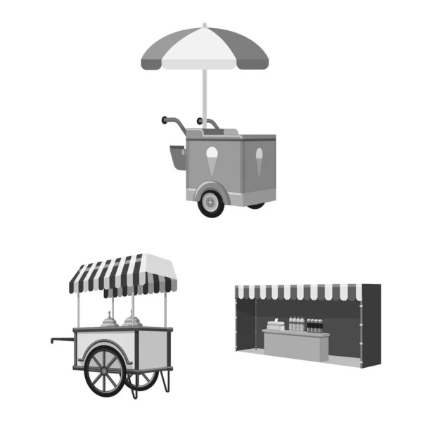 Vektorillustration des Handels- und Nahrungsmittelsymbols. Handels- und Zeltlager-Symbol für das Web. — Stockvektor