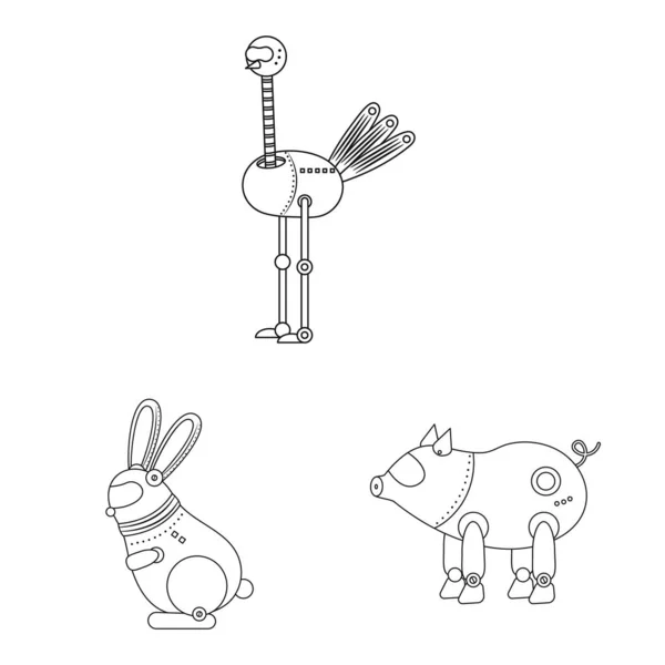 Ilustración vectorial de juguete y símbolo de automatización. Colección de juguete y ciencia icono vectorial para stock . — Vector de stock
