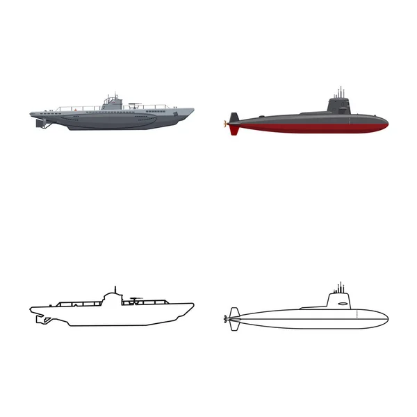 孤立的战争和船只标志的对象。收集战争和舰队股票标志为网络. — 图库矢量图片