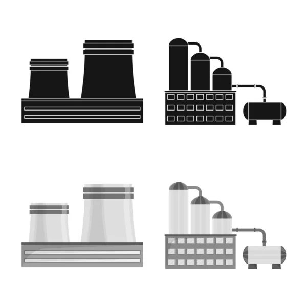 Icono de objeto aislado de producción y estructura. Conjunto de símbolo de stock de producción y tecnología para web . — Archivo Imágenes Vectoriales