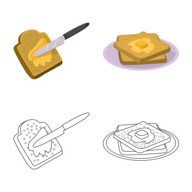 Kremsi yalıtılmış nesne ve ürün simgesi. Ayarla, krem ve çiftlik stok vektör çizim.