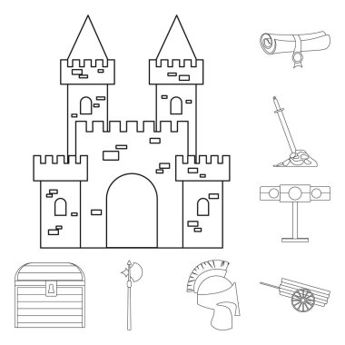 İzole edilmiş bir nesne, eski bir sembol. Stok için miras ve turnuva vektör simgesi kümesi.