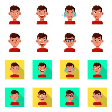 Yüz ve erkek logosu vektör tasarımı. Yüz ve insan stok vektör çizimi.