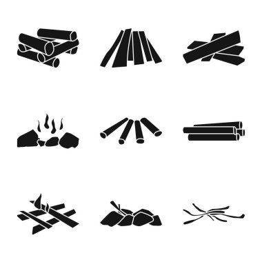 Kaba ve ormancılık logosunun vektör tasarımı. Ağ için kaba ve doğa sembolü koleksiyonu.