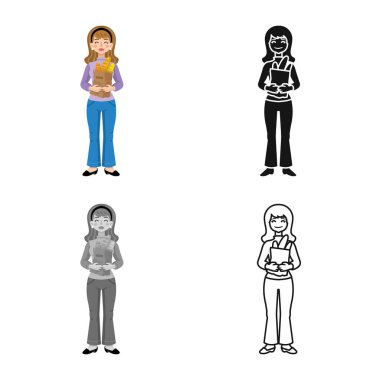 Alıcı ve ekmek logosunun vektör çizimi. Web için alıcı ve paket hisse simgesi seti.