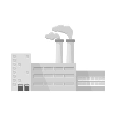 İzole edilmiş bitki ve türbin işareti. Ağ için bitki ve çelik stok sembolü.