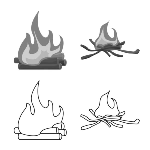 Векторная иллюстрация опасности и туристический логотип. Набор опасных и туристических символов для паутины . — стоковый вектор