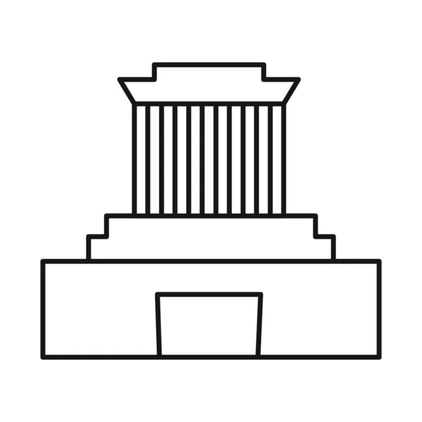 Projeto vetorial de construção e logotipo mausoléu. Conjunto de construção e ilustração vetorial de estoque vietnamita . — Vetor de Stock