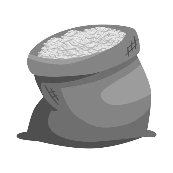 Geïsoleerd object van zak en graan logo. Verzameling van zak en tarwevoorraad symbool voor web. — Stockvector