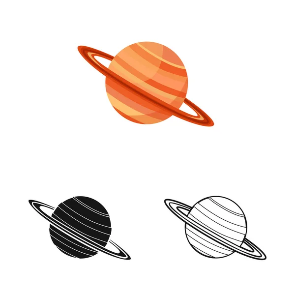 Vector design of saturn and ring icon. Graphic of saturn and stars stock vector illustration. — ストックベクタ