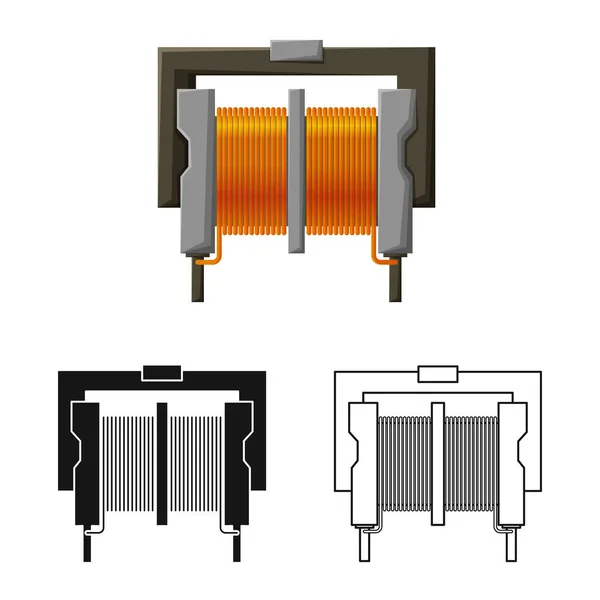 Vector design of coil and steel symbol. Web element of coil and flexible stock symbol for web. — Stock Vector