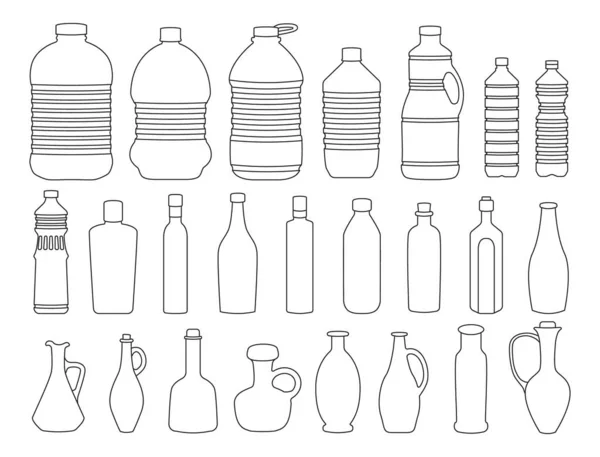 Подсолнечное масло изолированные векторные иллюстрации на белом фоне. Векторная линия устанавливает иконку бутылки масла. Изолированный набор иконок подсолнечника . — стоковый вектор