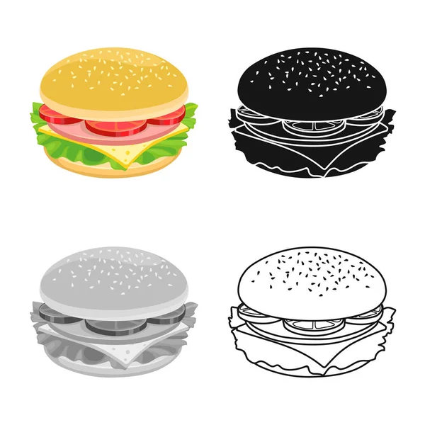 Diseño vectorial del logotipo de pan y queso. Elemento web de pan y tocino símbolo de stock para la web . — Vector de stock