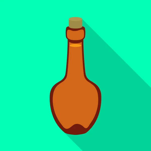 A rum és a palack ikonjának elszigetelt tárgya. Rum és üveg vektor ikonjának grafikája készletre. — Stock Vector