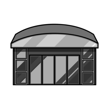 Mağaza ve dükkan ikonunun vektör çizimi. Mağaza ve pencere stoku vektör illüstrasyonunun koleksiyonu.