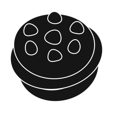 Kek ve doğum günü ikonunun vektör tasarımı. Kek koleksiyonu ve web için çikolata amblemi.