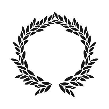 Çelenk ve arpa logosunun vektör çizimi. Çelenk koleksiyonu ve ağ için altın stok sembolü.