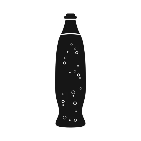 Şişe ve soda tabelasının vektör çizimi. Ağ için şişe ve kırmızı stok sembolü koleksiyonu. — Stok Vektör