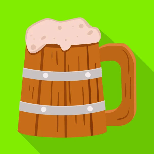 ビールとマグカップのシンボルのベクトルイラスト。株式のためのビールと木のベクトルアイコンのウェブ要素. — ストックベクタ