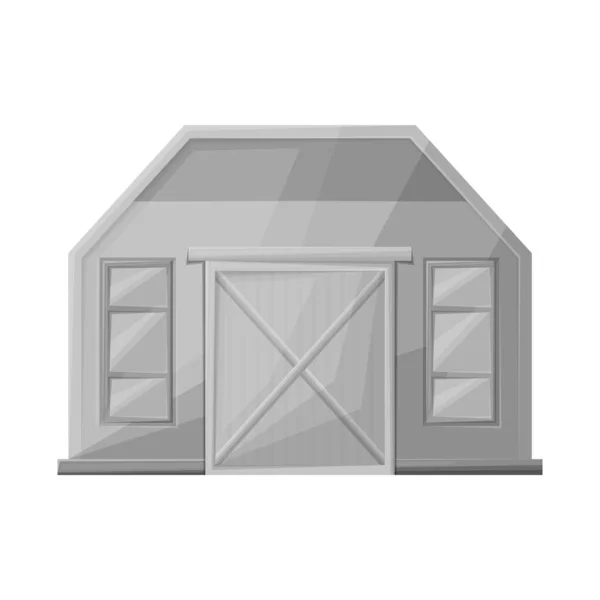 A hangár és a logisztikai logó elszigetelt tárgya. Web eleme hangár és garázs készlet szimbólum web. — Stock Vector