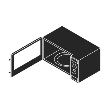 Mikrodalga vektör simgesi. Siyah vektör simgesi beyaz arkaplan mikrodalgasında izole edildi.