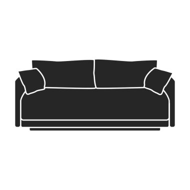 Koltuk vektör simgesi. Siyah vektör simgesi beyaz arka planda izole edilmiş..