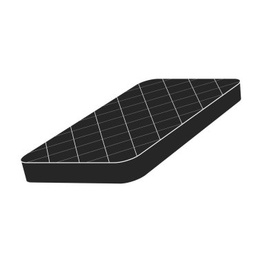 Yatak vektör simgesi. Siyah vektör simgesi beyaz arkaplan yatağında izole edildi.