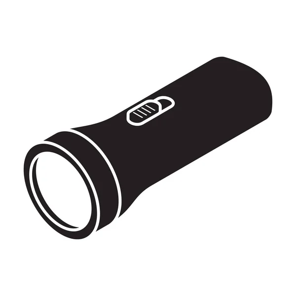 Icône de vecteur de lampe de poche Icône de vecteur noir isolé sur fond blanc lampe de poche . — Image vectorielle
