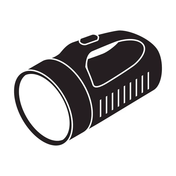 Flashlight vector icon.Black vector icon isolated on white background flashlight. — Stock Vector