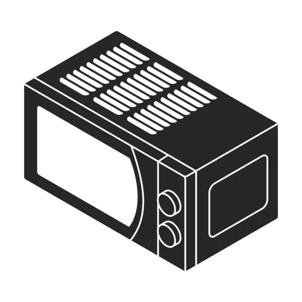 Mikrowellen-Vektorsymbol. Schwarzes Vektorsymbol isoliert auf weißem Hintergrund Mikrowelle. — Stockvektor