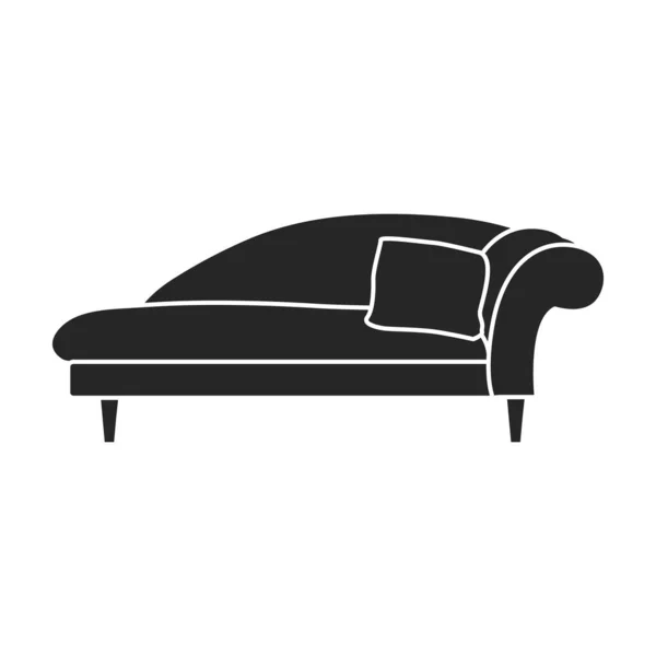 Sofa vector icon.Black vector icon 은 흰색 배경 소파에서 분리 된다.. — 스톡 벡터