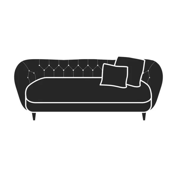 Sofa vector icon.Black vector icon isolated on white background sofa. — Stock Vector