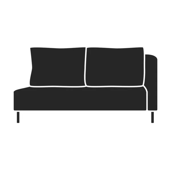 Sofa vector icon.Black vector icon isolated on white background sofa. — Stock Vector