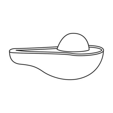 Avokado vektör simgesi. Çizgi vektör simgesi beyaz arkaplan avokadosunda izole edildi.