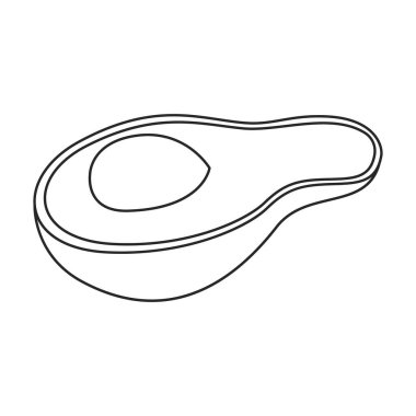 Avokado vektör simgesi. Çizgi vektör simgesi beyaz arkaplan avokadosunda izole edildi.