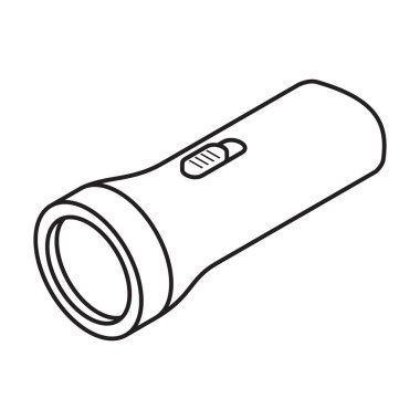 El feneri vektör simgesi. Beyaz arkaplan fenerinde çizgi vektör simgesi izole edildi.